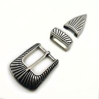 Zinc Alloy Belt Buckle, antiek zilver plated, drie stuks & DIY, nikkel, lood en cadmium vrij, 47x40mm,11x28mm,35x23mm, 3pC's/Stel, Verkocht door Stel