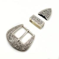 Zinc Alloy Belt Buckle antique silver color plated three pieces & DIY & blacken nickel lead & cadmium free   Sold By PC