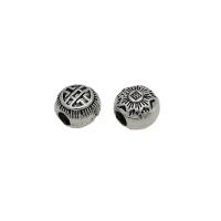 Zinc Alloy Spacer Beads Flat Round antique silver color plated DIY nickel lead & cadmium free Approx Sold By Bag