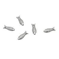 Zinklegierung Zwischenperlen, Fisch, antik silberfarben plattiert, DIY, frei von Nickel, Blei & Kadmium, 4x15mm, ca. 100PCs/Tasche, verkauft von Tasche