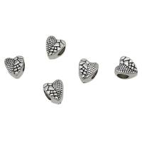 Zinc Alloy Spacer perler, Heart, antik sølv farve forgyldt, du kan DIY, nikkel, bly & cadmium fri, 8x9mm, Ca. 100pc'er/Bag, Solgt af Bag