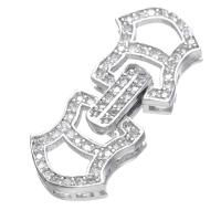 Messing Fold Over Clasp, forgyldt, du kan DIY & Micro Pave cubic zirconia, flere farver til valg, nikkel, bly & cadmium fri, 24x11mm, Solgt af PC