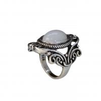 Gemstone Finger Ring, cobre, banho de cor prata antiga, unissex & tamanho diferente para a escolha, níquel, chumbo e cádmio livre, vendido por PC