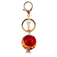 Key Chain, Zinc Alloy, med Cats Eye, Garnet, guldfarve belagt, emalje, flere farver til valg, nikkel, bly & cadmium fri, 131mm,57x38mm, Solgt af PC