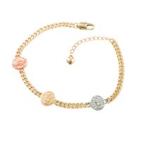 Bracelets en laiton, Placage, styles différents pour le choix & pour femme, couleurs mélangées, Longueur 22 cm, Vendu par PC