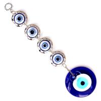 Hangende Ornamenten, Zinc Alloy, met Lampwork & Copper Coated Plastic, Boze oog, plated, uniseks, 300mm, Verkocht door PC