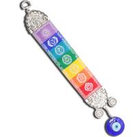 Hængende ornamenter, Lampwork, med Klud & Zinc Alloy, Evil Eye, forgyldt, folk stil & Unisex, flerfarvede, 450mm, Solgt af PC