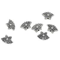 Contas de flor de liga de zinco, banho de cor prata antiga, DIY, níquel, chumbo e cádmio livre, 12x8mm, Aprox 100PCs/Bag, vendido por Bag