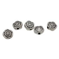 Zinklegering Flower Kralen, Zinc Alloy, Bloem, antiek zilver plated, DIY, nikkel, lood en cadmium vrij, 7mm, Ca 100pC's/Bag, Verkocht door Bag