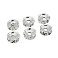 Zinc Alloy Spacer Beads Flat Round antique silver color plated DIY nickel lead & cadmium free Approx Sold By Bag