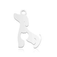 Acciaio inossidabile Animal Ciondoli, 304 acciaio inox, Cane, Placcatura galvanica, unisex, nessuno, 14x18mm, Appross. 10PC/borsa, Venduto da borsa