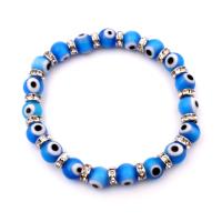 Blogos akies Juvelyrika Apyrankės, Derva, Evil Eye, unisex & su Kalnų krištolas, 8mm, Ilgis Apytiksliai 13 Inch, Pardavė PC