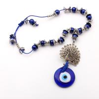 Evil Eye Schmuck Armband, Messing, mit Lampwork, Pfau, silberfarben plattiert, unisex & böser Blick- Muster, Länge ca. 7 ZollInch, verkauft von PC