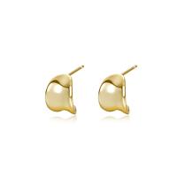 925 Sterling Silver Stud Earrings gold color plated for woman Sold By Pair