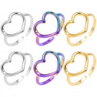 Anello in acciaio inox, 304 acciaio inox, Cuore, unisex & cavo, nessuno, Misura:8, Venduto da PC