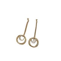 Pendientes de Gota en Latón, metal, con cúbica circonia, Donut, chapado en color dorado, Joyería & para mujer, dorado, libre de níquel, plomo & cadmio, 21.80x20.50mm, Vendido por Par