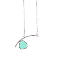 Collier en verre Pull, laiton, avec verre, Plaqué de platine, unisexe & styles différents pour le choix, plus de couleurs à choisir, Longueur Environ 23.6 pouce, Vendu par PC