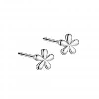 Sterling Silver Jewelry Earring, 925 Sterling Silver, Flower, platanam plátáilte, jewelry faisin & do bhean, dath bunaidh, 4mm, Díolta De réir Péire