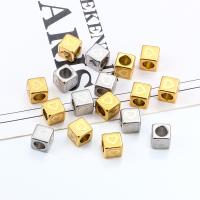 ステンレススチールスペーサービーズ, チタン鋼, スクエアー, メッキ, DIY, 無色, 8x8mm, 穴:約 5mm, 売り手 パソコン