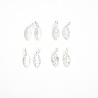 925 Sterling Silver hänge, Leaf, plated, DIY & olika stilar för val, silver, 13x7x2mm, Säljs av PC