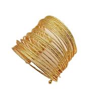 fundición Brazalete, chapado en color dorado, Joyería & multicapa & para mujer, 65mm, Vendido por UD