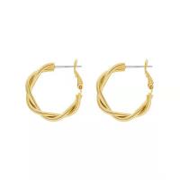 Messing Hoop Earring, med Zinc Alloy, guldfarve belagt, mode smykker & forskellig størrelse for valg & for kvinde, flere farver til valg, 3cmu30014CM, Solgt af par