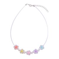 Collana resina, with Lenza & perla in plastica, Fiore, per la donna, colori misti, Lunghezza Appross. 40.5-46 cm, Venduto da PC