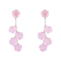 Hars Earring, met Plastic Pearl, Rose, voor vrouw, meer kleuren voor de keuze, 19x98mm, Verkocht door pair