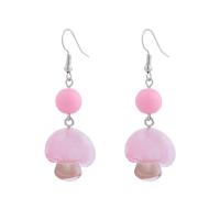 Hars Earring, paddestoel, voor vrouw, roze, 20x55mm, Verkocht door pair