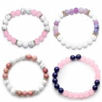 Bracelets de pierres précieuses, pierre gemme, avec alliage de zinc, Placage, unisexe & styles différents pour le choix & avec strass, plus de couleurs à choisir, Longueur 7.5 pouce, Vendu par PC