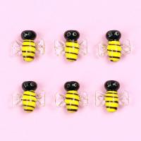 Animal Lampeperler, Lampwork, Bee, du kan DIY, blandede farver, 19x21mm, Hole:Ca. 2mm, Solgt af PC