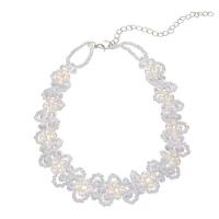 Collier en cristal, avec perle de plastique, avec 5cm chaînes de rallonge, bijoux de mode & pour femme, protéger l'environnement, sans nickel, plomb et cadmium, Longueur 33.6 cm, Vendu par PC