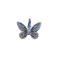 925 Sterling Sølv vedhæng, Butterfly, du kan DIY, flere farver til valg, 11x16mm, Solgt af PC