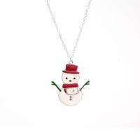 Nollag Necklaces, Sinc Alloy, Snowman, dath an óir plated, do bhean & cruan, il-daite, Fad Thart 17.71 Inse, Díolta De réir PC