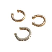 Brassard de boucle d'oreille de mode, alliage de zinc, Placage, trois pièces & bijoux de mode & pour femme & avec strass, plus de couleurs à choisir, 9mm, Vendu par fixé