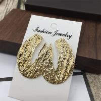 Pendientes de Perno de Aleación de Zinc, chapado en color dorado, para mujer, libre de níquel, plomo & cadmio, 50-60mm, Vendido por Par