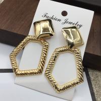 Pendientes de Aleación de Zinc, chapado en color dorado, para mujer & hueco, libre de níquel, plomo & cadmio, 50-60mm, Vendido por Par