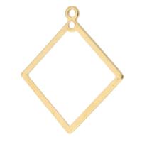 Hollow pendenti in ottone, Rhombus, unisex & foro doppio & cavo, colore originale, assenza di nichel,piombo&cadmio, 23x25x1mm, Foro:Appross. 1mm, Appross. 1000PC/borsa, Venduto da borsa