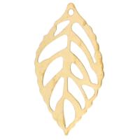 Ihåliga Brass Hängen, Mässing, Leaf, Unisex, ursprungliga färgen, nickel, bly och kadmium gratis, 14x24x0.50mm, Hål:Ca 1mm, Ca 1000PC/Bag, Säljs av Bag