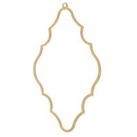 Ihåliga Brass Hängen, Mässing, Unisex, ursprungliga färgen, nickel, bly och kadmium gratis, 31x53x1mm, Hål:Ca 1mm, Ca 1000PC/Bag, Säljs av Bag