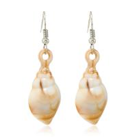 Bijoux boucles d'oreilles, plastique, avec fer, conque, Placage de couleur argentée, pour femme, 49x15mm, Vendu par paire