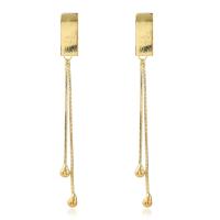 Fashion Fringe Oorbellen, Messing, gold plated, voor vrouw, gouden, nikkel, lood en cadmium vrij, 72x6.50mm, Verkocht door pair