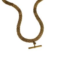 Collier d'acier titane, avec 1.97inch chaînes de rallonge, Plaqué d'or 18K, bijoux de mode & unisexe, plus de couleurs à choisir, Longueur Environ 17.7 pouce, Vendu par PC