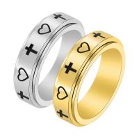 Edelstahl Ringe, 304 Edelstahl, drehbare & unisex & verschiedene Größen vorhanden & Emaille, keine, 6mm, Größe:5-12, verkauft von PC