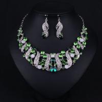 Crystal Jewelry Sets Zinc Alloy with Crystal plated 2 pieces & for woman & with rhinestone Length Approx 18.89 Inch Sold By Set