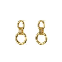 Brass Drop Earring plated fashion jewelry & for woman golden Sold By Pair