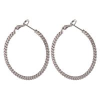 Brass Hoop Earring plated fashion jewelry & for woman Sold By Pair