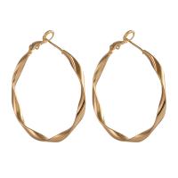 Messing Hoop Earring, forgyldt, mode smykker & for kvinde, flere farver til valg, 37x37mm, Solgt af par