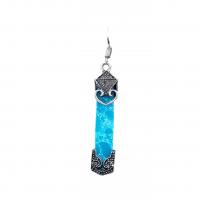 Gemstone Oorbellen, Zinc Alloy, met chalcedoon, plated, mode sieraden & voor vrouw, 60x9mm, Verkocht door pair