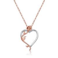 ottone, with 5 extender chain, Cuore, placcato, gioielli di moda & Micro spianare cubic zirconia & per la donna, 25mm, Lunghezza 41 cm, Venduto da PC